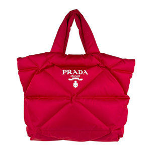 Prada handbag tote bag padded nylon red women's z6234